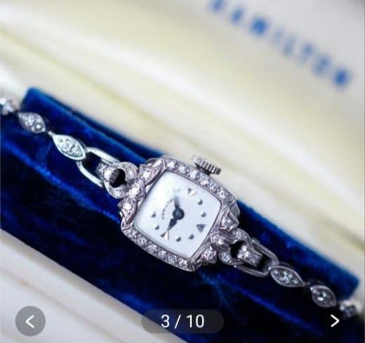 琳⭐️様　Hamilton K14WG ダイヤモンド アンティーク 手巻き時計