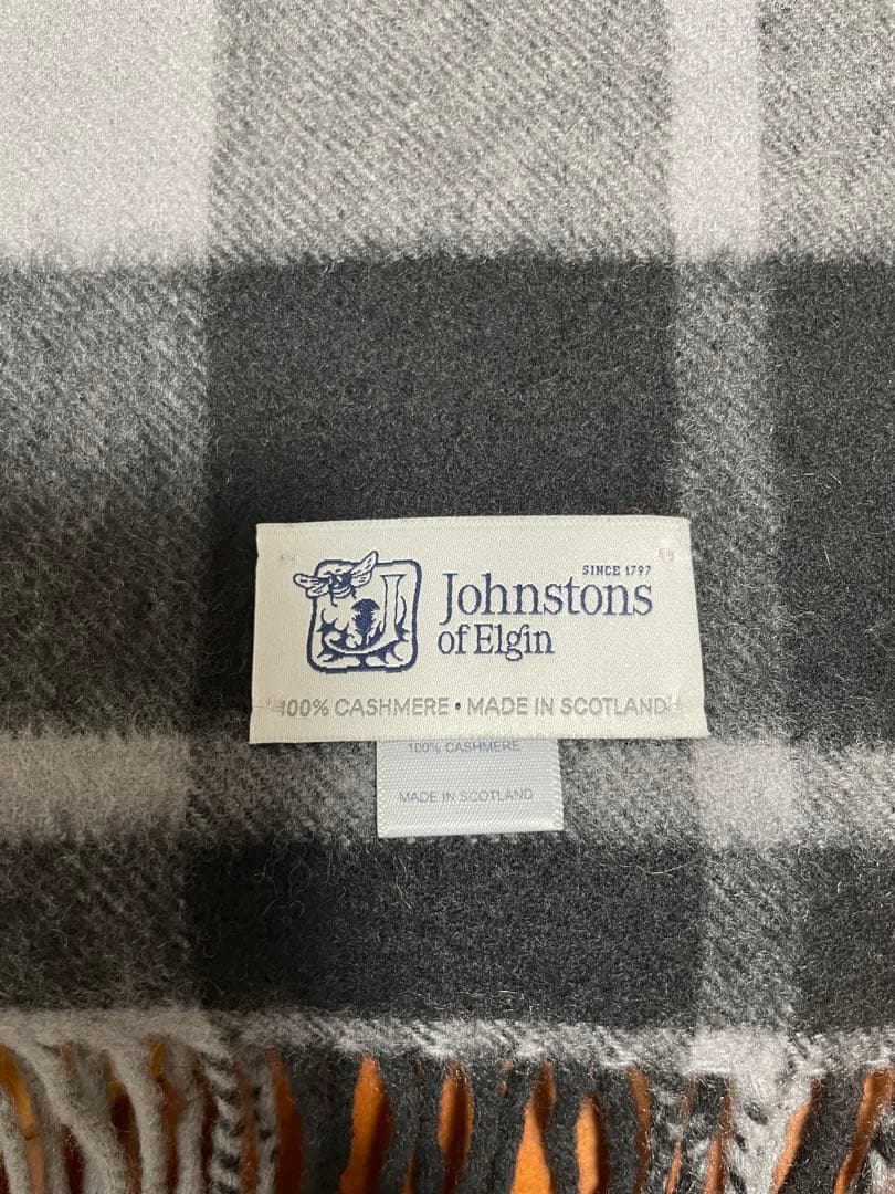 美品 Johnstons of Elgin ジョンストンズ 中判カシミヤストール