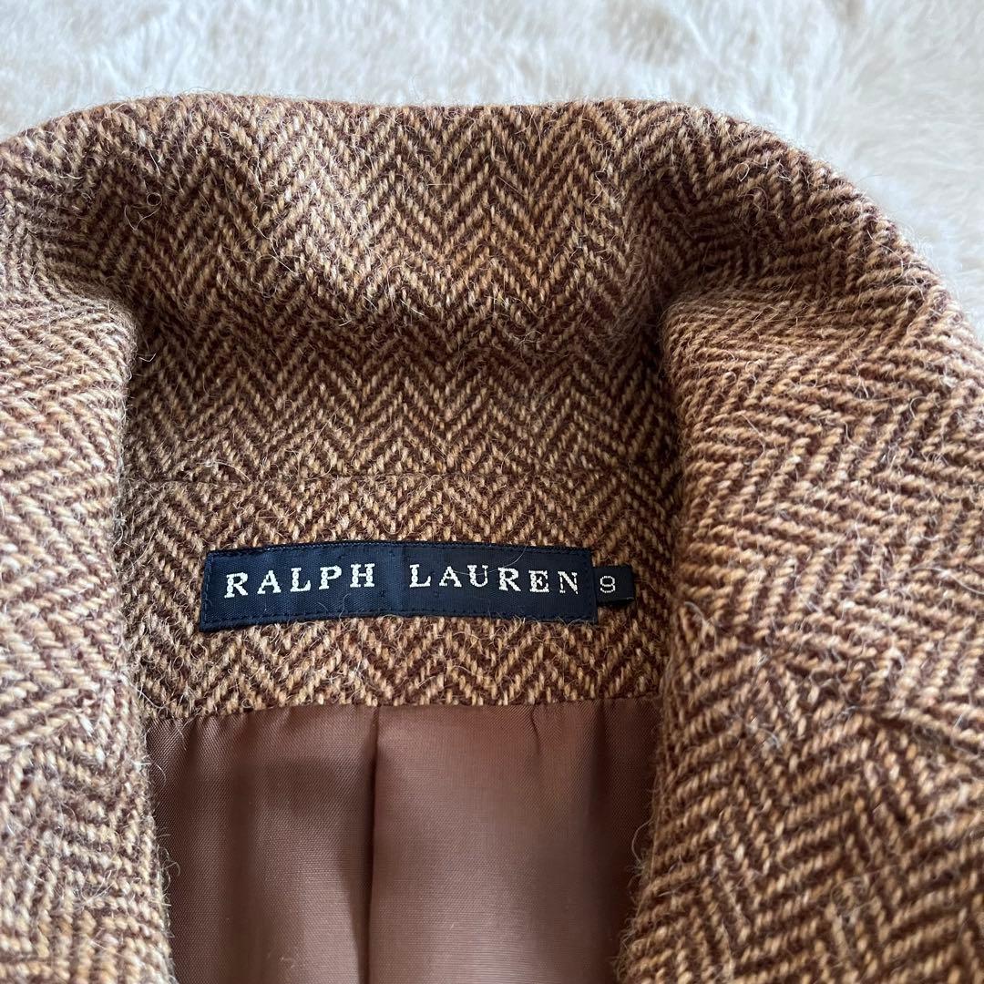 ラルフローレン　アルパカ混ウールテーラードジャケット　ヘリンボーンM 9