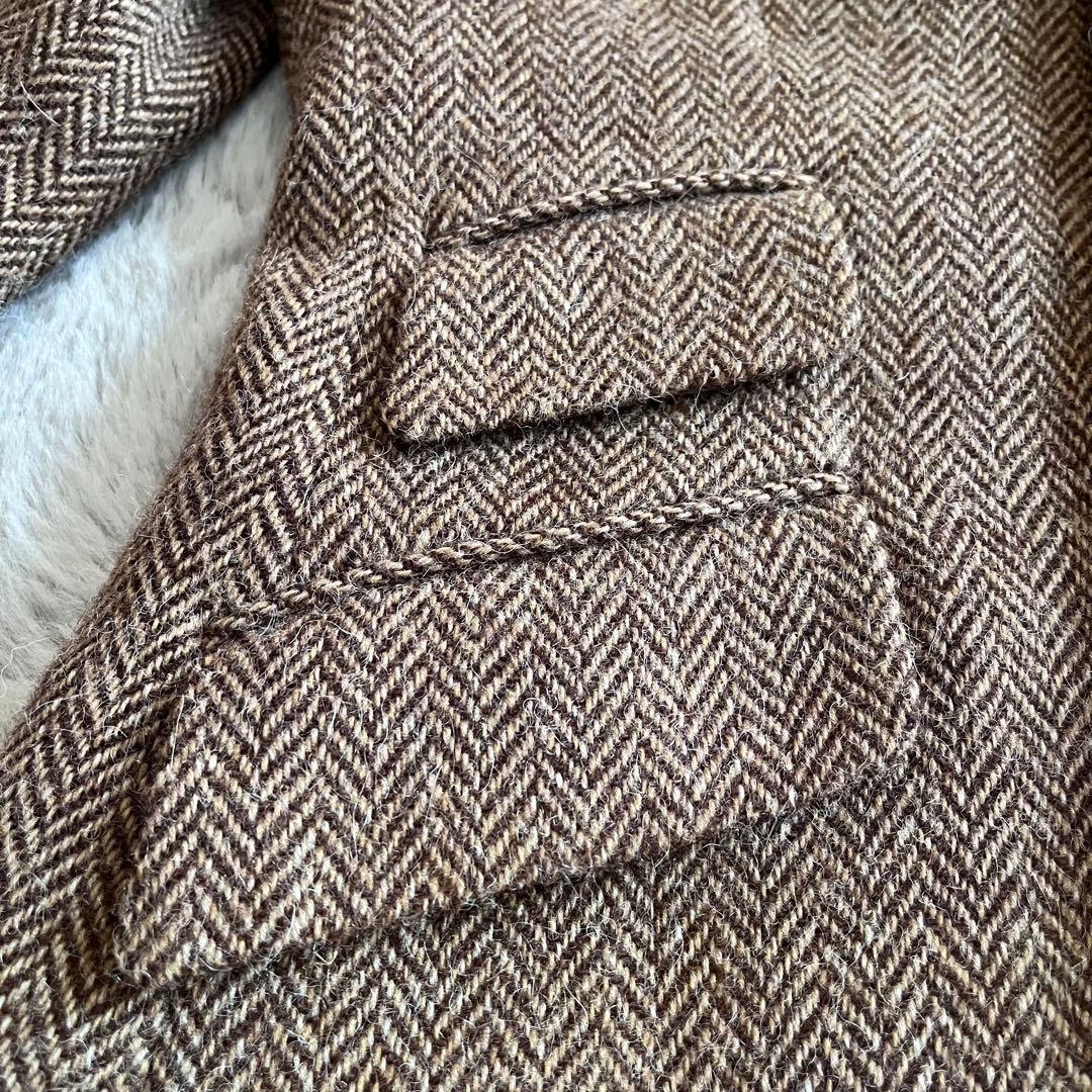 ラルフローレン　アルパカ混ウールテーラードジャケット　ヘリンボーンM 9