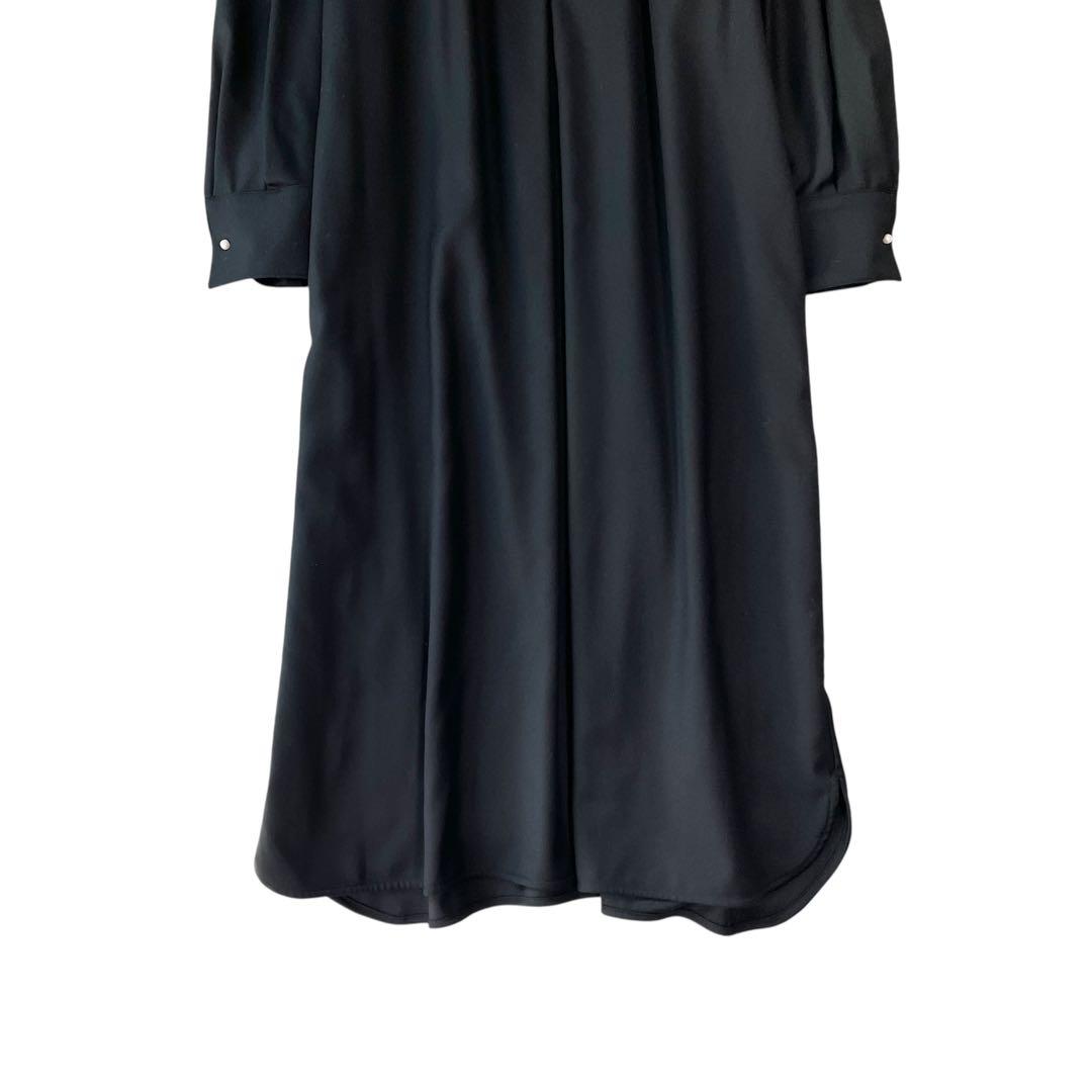 完売✨ほぼ未使用✨SHIPS パールモチーフボタンワンピース ウール ブラック