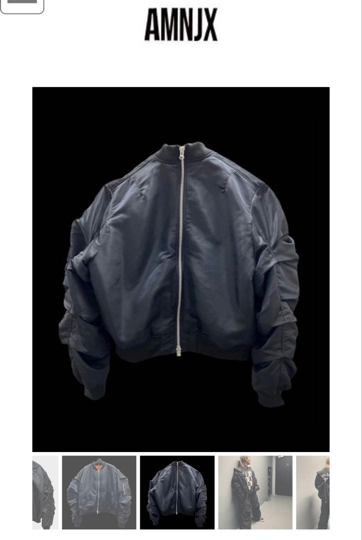 平本蓮　amnjx 27CIRCUS MA-1 ジャケット ブラック　オレンジL