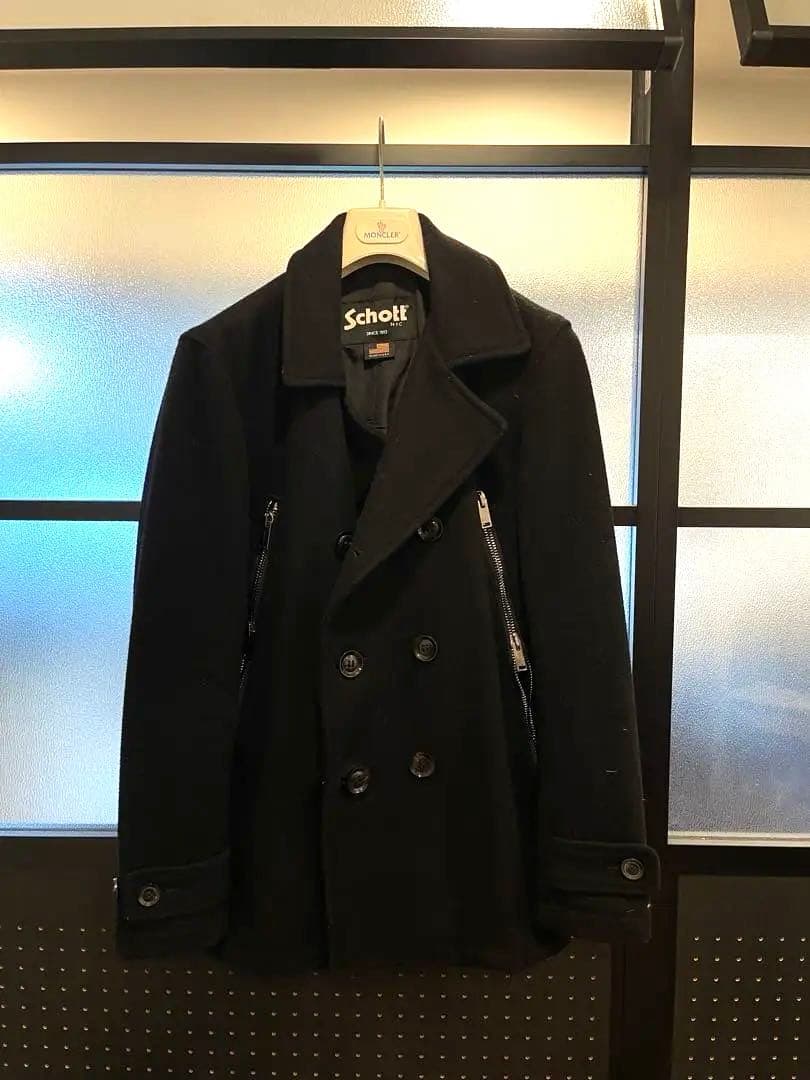 レアアイテム Schott N.Y.C. 黒 Pコート ジップ アメリカ製