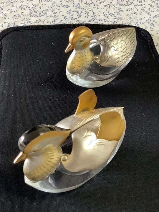 KD　純銀製　おしどり調味料セット　銀座和光