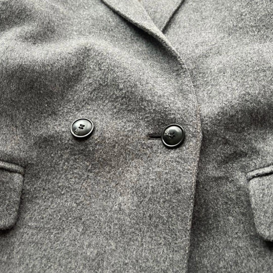 あめ様　北欧暮らしの道具店 アレンジ襟のかろやかチェスターコート グレー