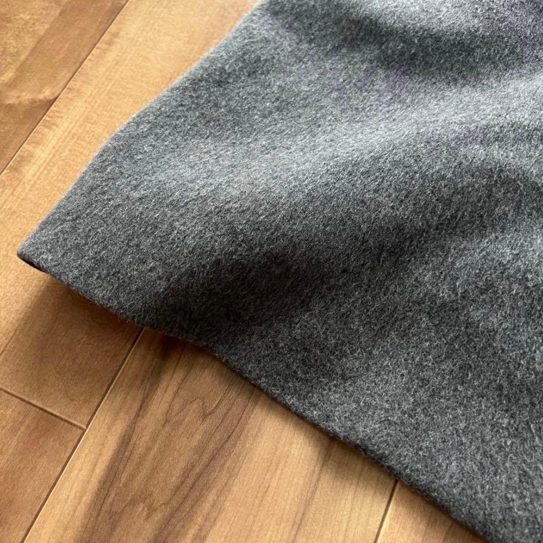 あめ様　北欧暮らしの道具店 アレンジ襟のかろやかチェスターコート グレー