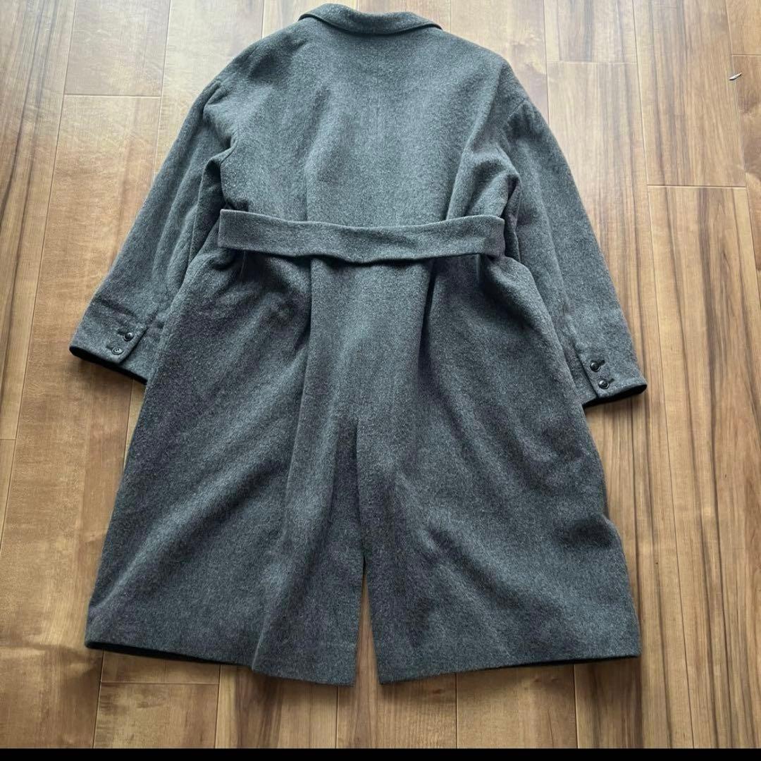 あめ様　北欧暮らしの道具店 アレンジ襟のかろやかチェスターコート グレー
