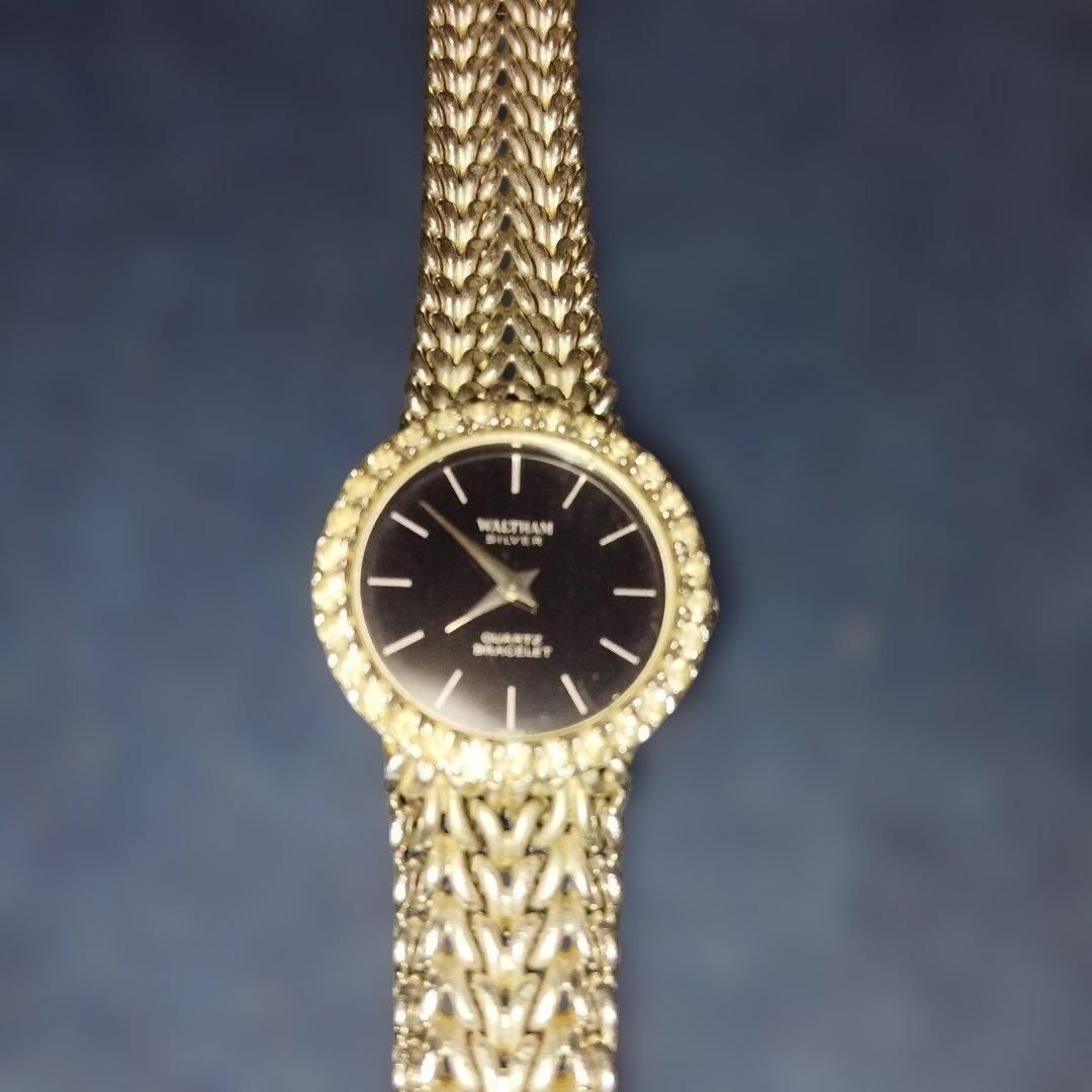 ホ*》様 Waltham クォーツ腕時計 シルバー/ブラック　sv925 270