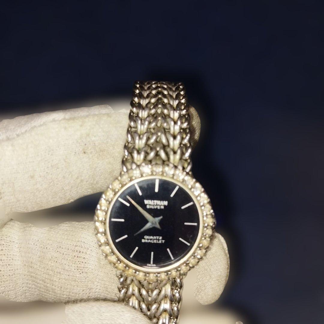 ホ*》様 Waltham クォーツ腕時計 シルバー/ブラック　sv925 270