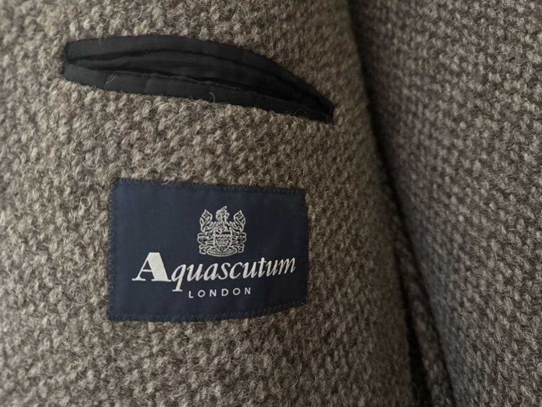 Aquascutum/アクアスキュータム　厚手 ツイード ダブルチェスターコート