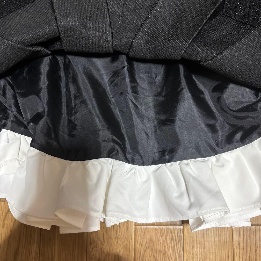 スパンコールツィード　ミニスカート　ブラック