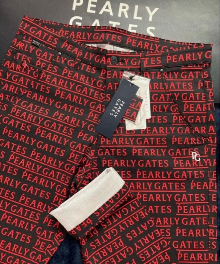 新品 パーリーゲイツ TCドビーストレッチパンツ(7)サイズ3L/紺 メゾンロゴ