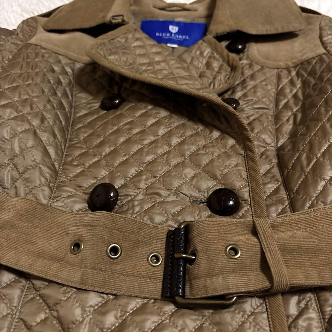 美品ブルーレーベルクレストブリッジ トレンチコートキルティング ベージュ38 M