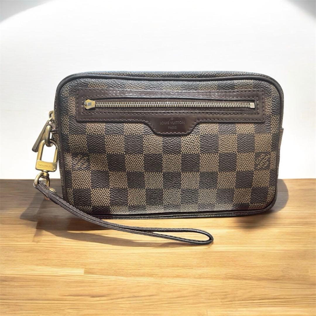 【希少】ルイヴィトン ダミエ セカンドバッグ ポーチ ビエ マカオ エベヌ