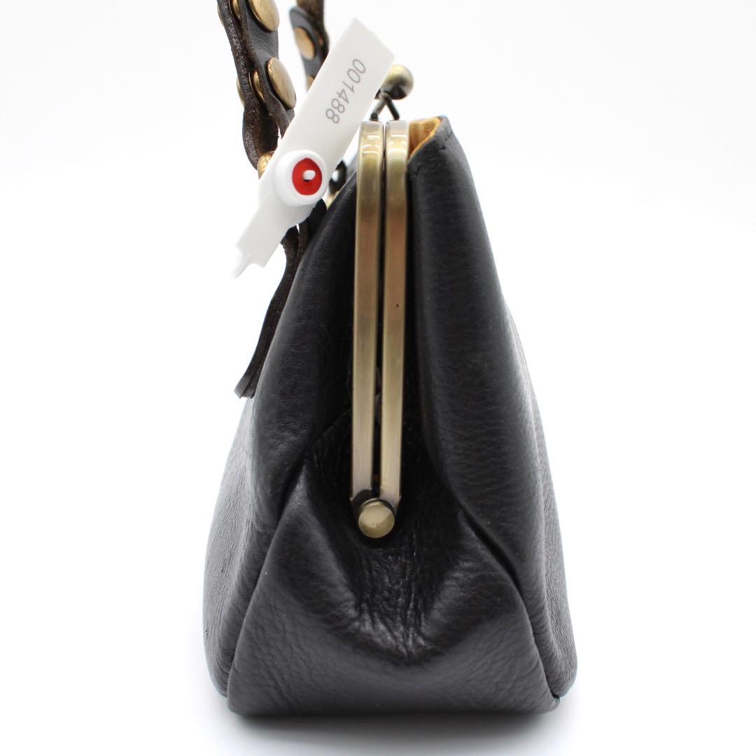 【美品】CLEDRAN ノム がま口 ポシェット ショルダーバッグ ブラック