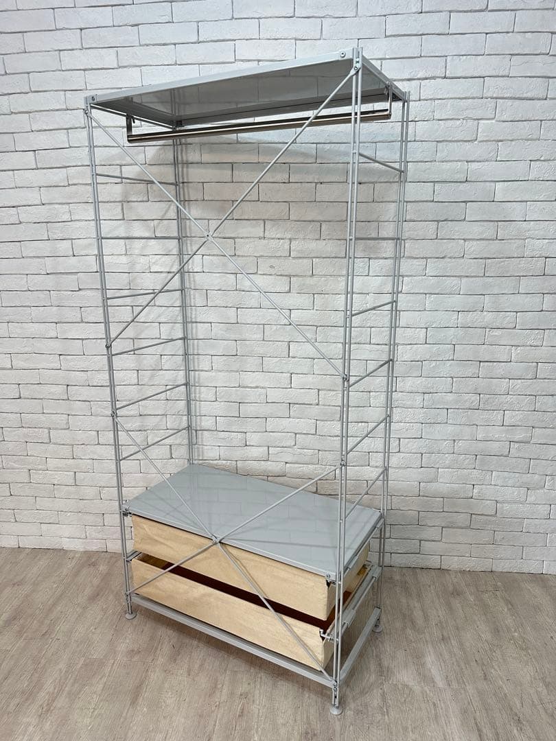 【東京都内23区配送無料】無印良品　ワードローブ　衣装　ハンガー　シェルフ　棚