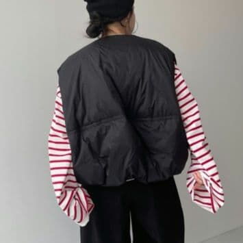 完売品・美品☆wee9s　エッグショートダウンベスト　黒　ダック