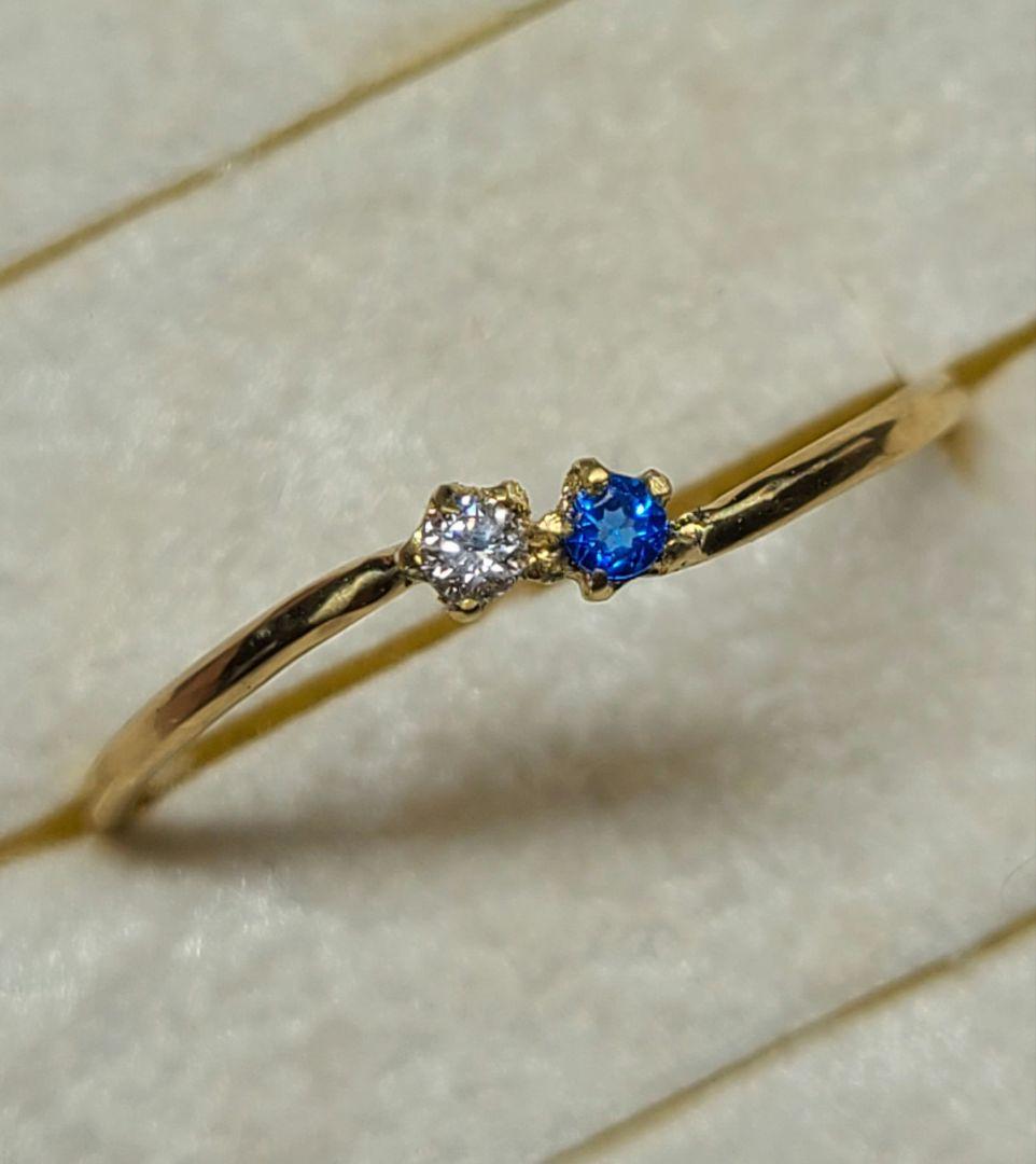 1点のみ!幻達の共演★アーガイルピンクダイヤモンド&アウイナイトリング18金★