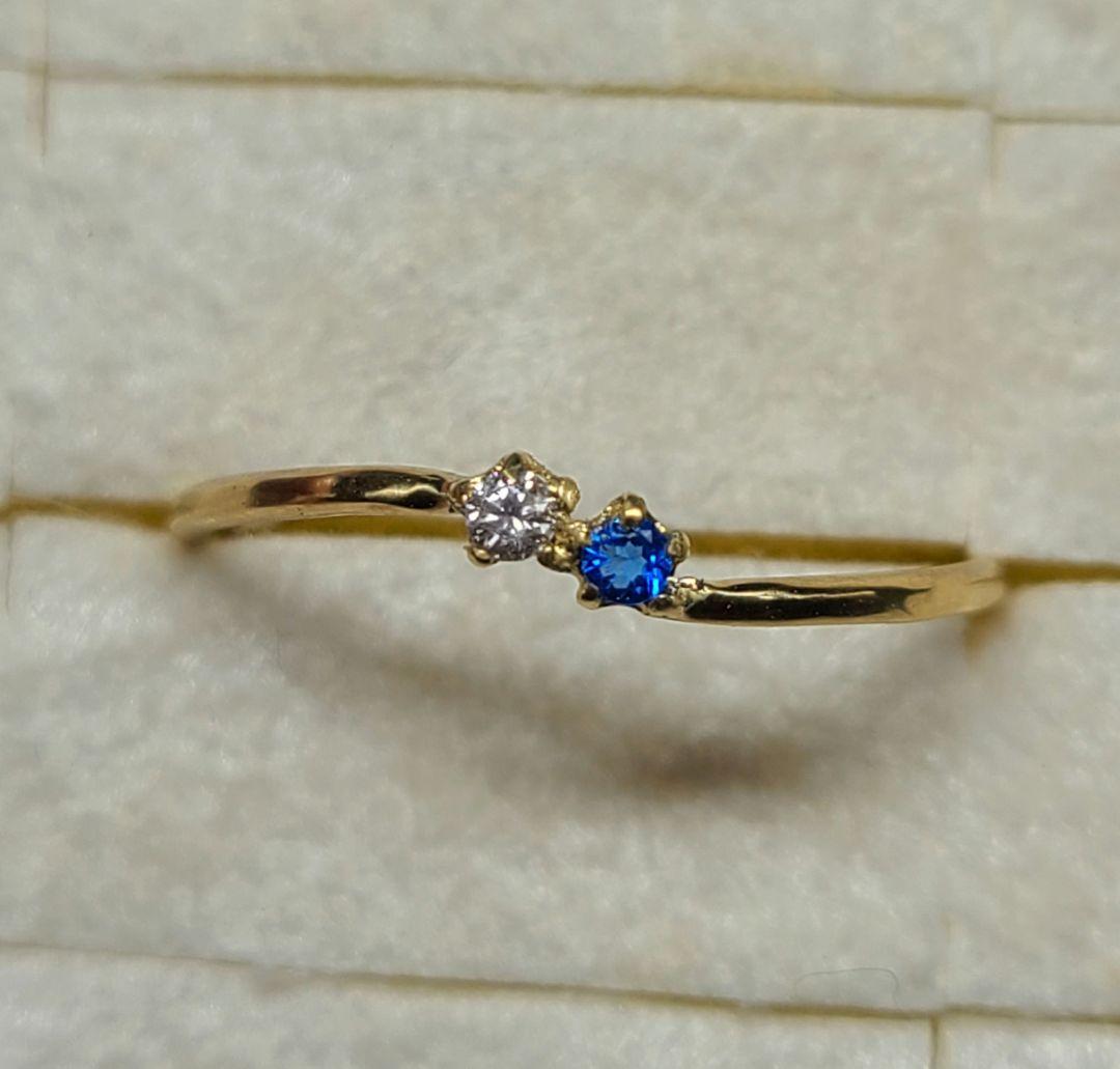 1点のみ!幻達の共演★アーガイルピンクダイヤモンド&アウイナイトリング18金★