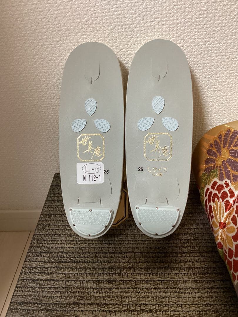 新品 ❁⃘*.世美庵 Ｌサイズ 正絹帯地 高級草履バッグセット 日本製 三枚芯