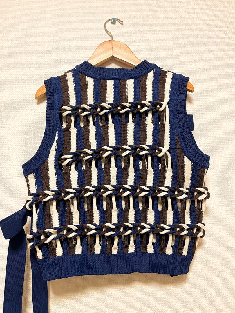 美品 ラインヴァンド leinwande ニット ジレ ベスト 紺色