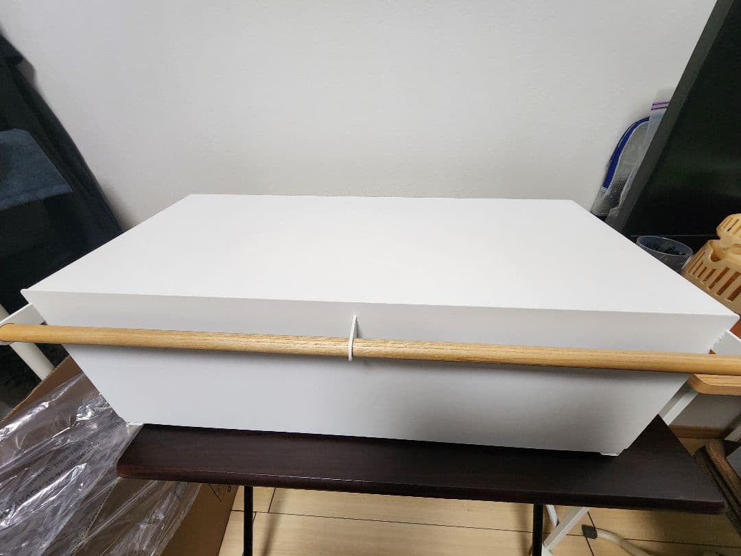 新品)ブレッドケースワイドトスカ白　山崎実業　32L