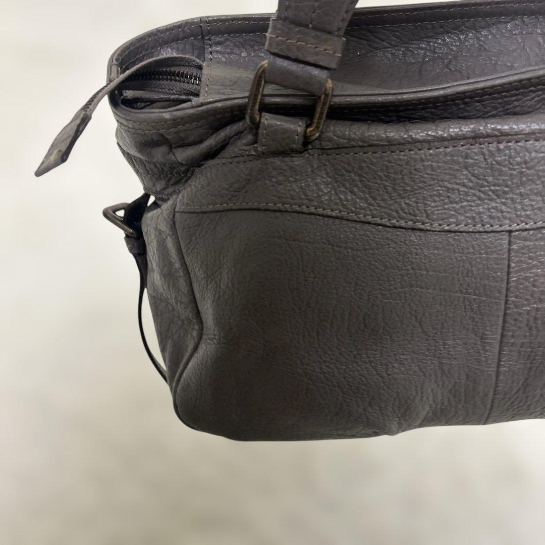 BURBERRY BLUE LABEL トートバッグ グレー　レザー ロゴ