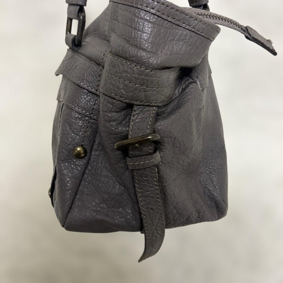 BURBERRY BLUE LABEL トートバッグ グレー　レザー ロゴ