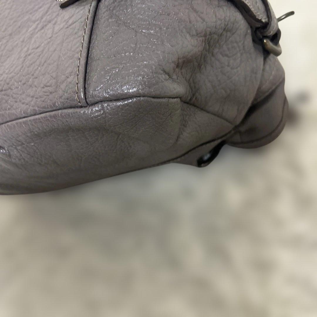 BURBERRY BLUE LABEL トートバッグ グレー　レザー ロゴ