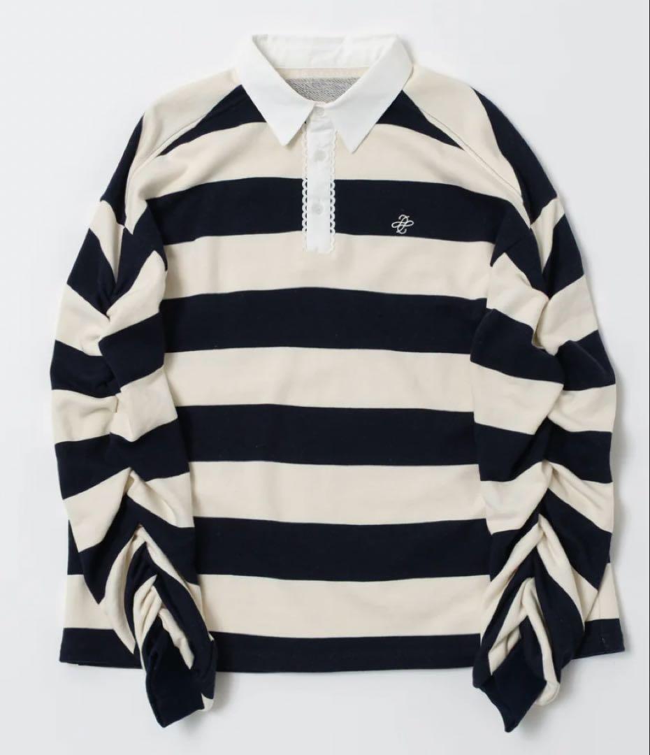 トップス GATHERED SLEEVE RUGBY SHIRT