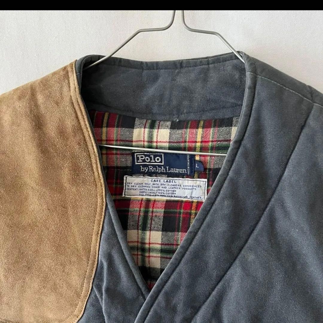 ハンティングダウンベスト L80年代 90年代 ラルフローレン ヴィンテージ