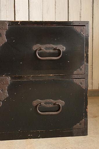 時代　庄内箪笥　2段　時代家具　収納タンス　古家具