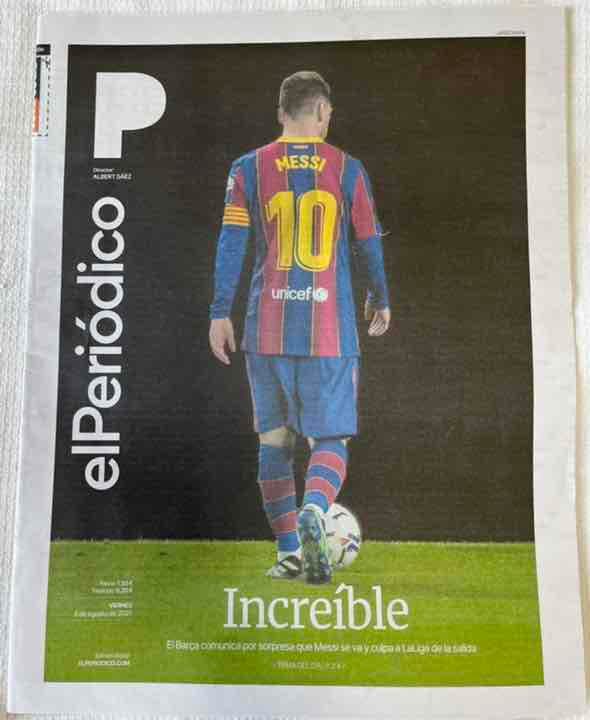 メッシ バルサ退団の現地新聞