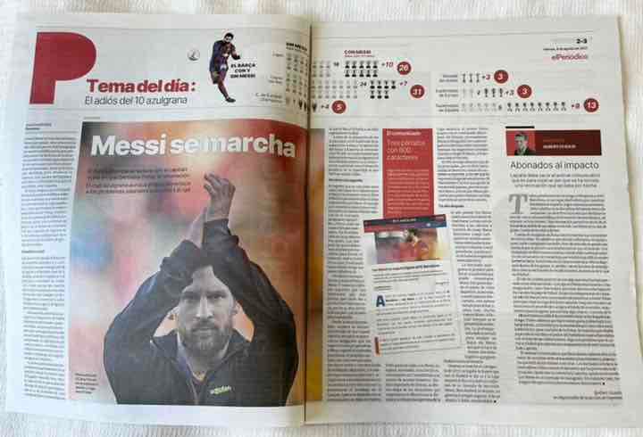 メッシ バルサ退団の現地新聞