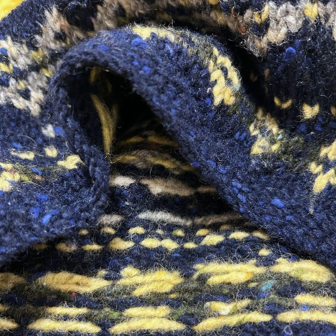 Athena Designs フェアアイル柄ベスト アイルランド製　ネイビー