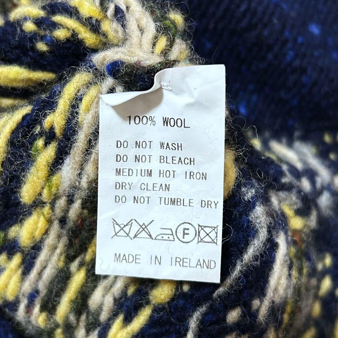 Athena Designs フェアアイル柄ベスト アイルランド製　ネイビー