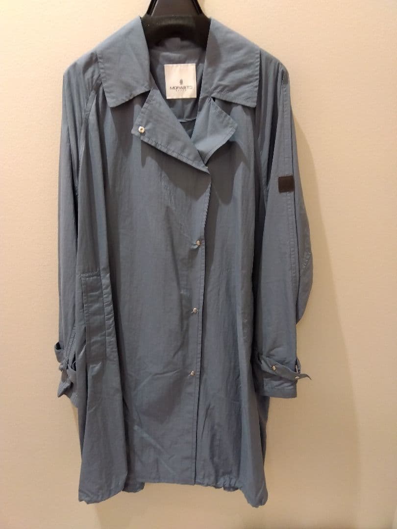 新品タグ付　MORABITO BLANC トレンチコートブルー グレー 38