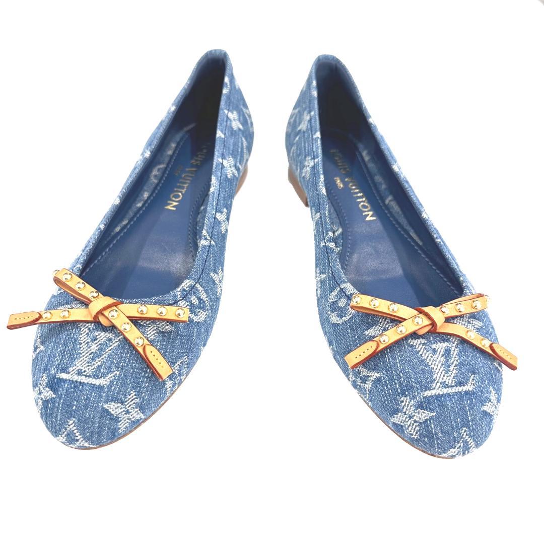 【未使用品】LOUIS VUITTON ヴィトン デニムバレリーナシューズ