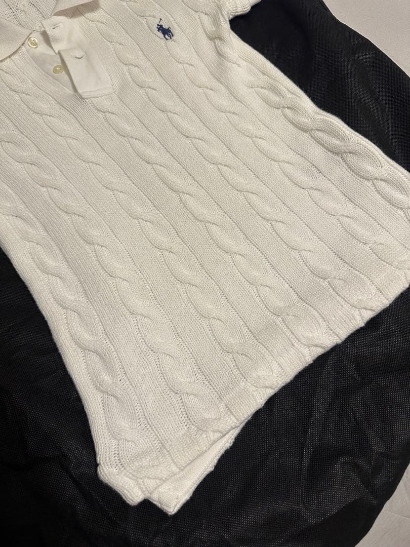 新品タグ付き　ケーブルニット ポロシャツ　ポロ ラルフ ローレン　X Sサイズ