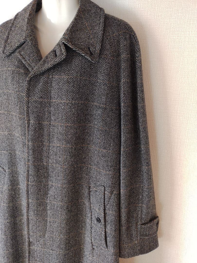 希少　BURBERRYS' バーバリー　ツイード　ウールコート　ヘリンボーン　L