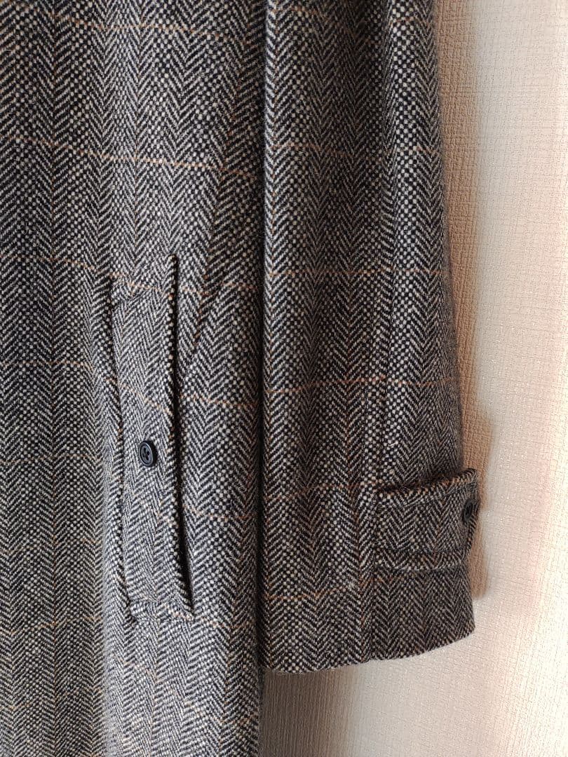 希少　BURBERRYS' バーバリー　ツイード　ウールコート　ヘリンボーン　L