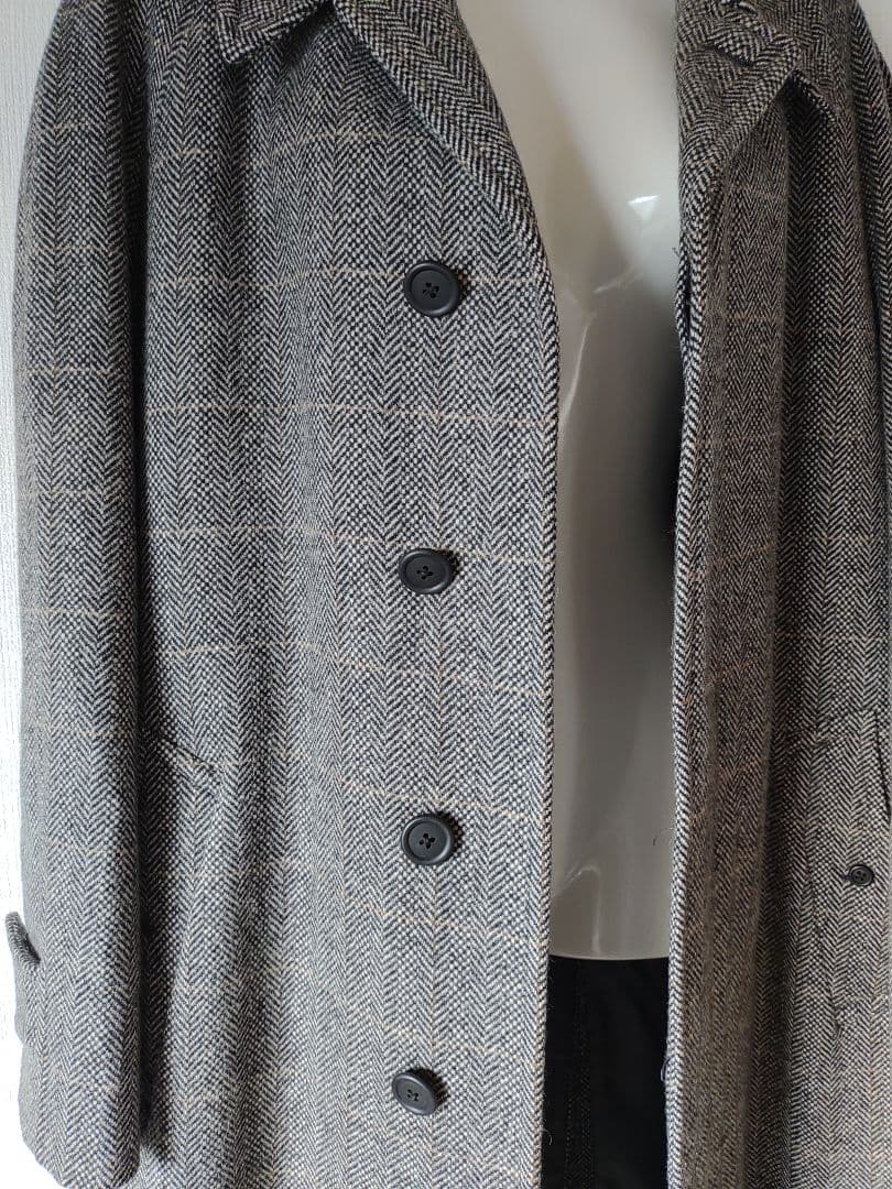 希少　BURBERRYS' バーバリー　ツイード　ウールコート　ヘリンボーン　L