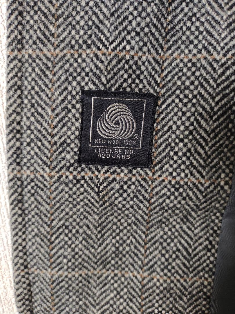 希少　BURBERRYS' バーバリー　ツイード　ウールコート　ヘリンボーン　L