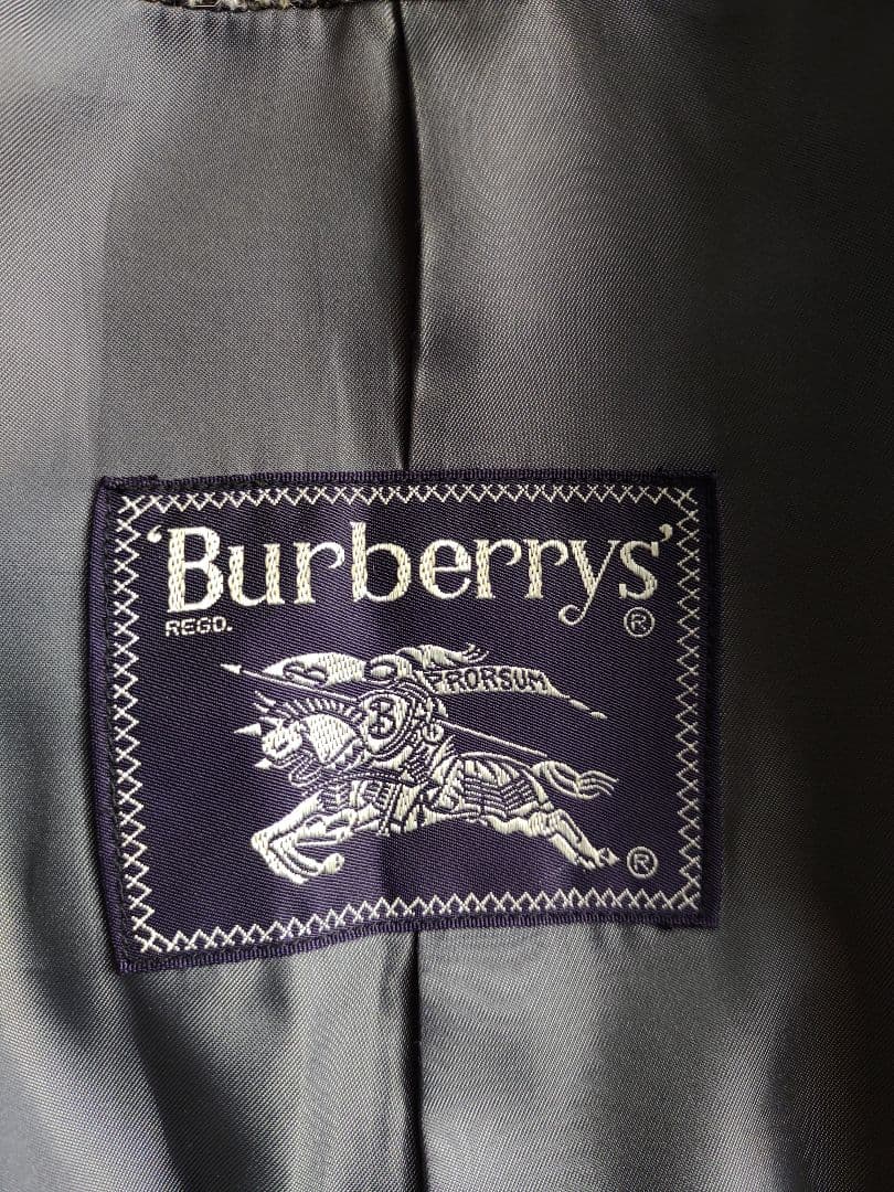 希少　BURBERRYS' バーバリー　ツイード　ウールコート　ヘリンボーン　L