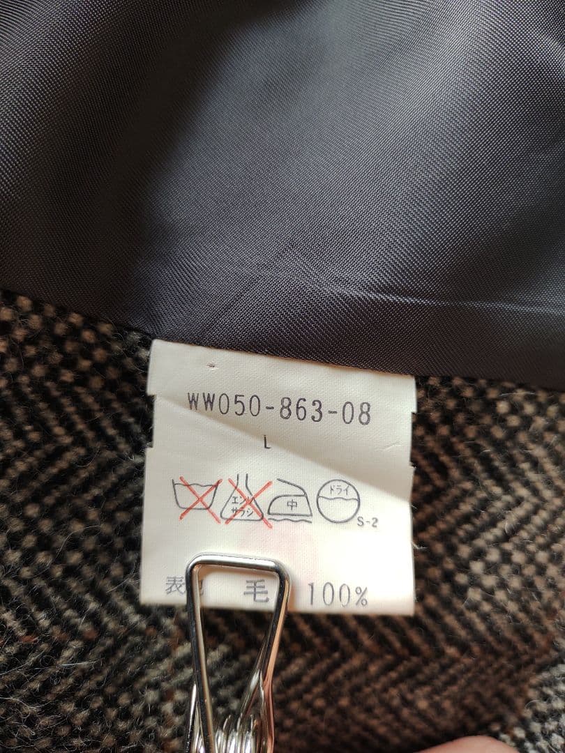 希少　BURBERRYS' バーバリー　ツイード　ウールコート　ヘリンボーン　L