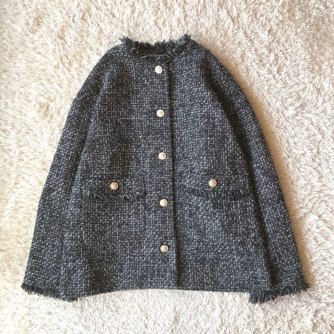 美品◯N . ナチュラルビューティー ツイード ジャケット ブラック M