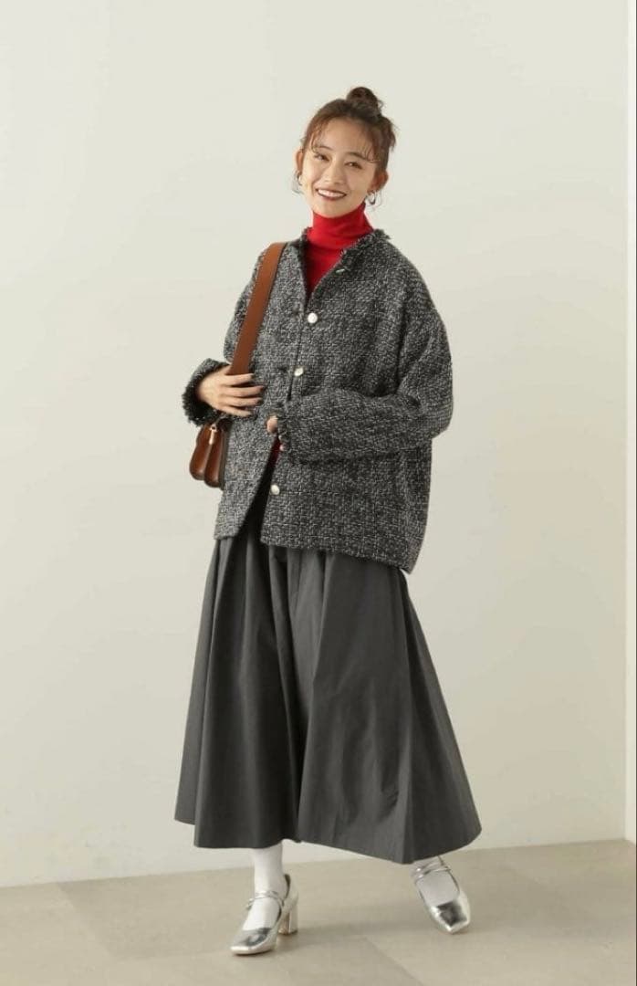 美品◯N . ナチュラルビューティー ツイード ジャケット ブラック M