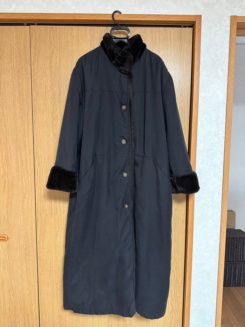 リバーシブル　ファーコート　ロングコート　古着　jones new york