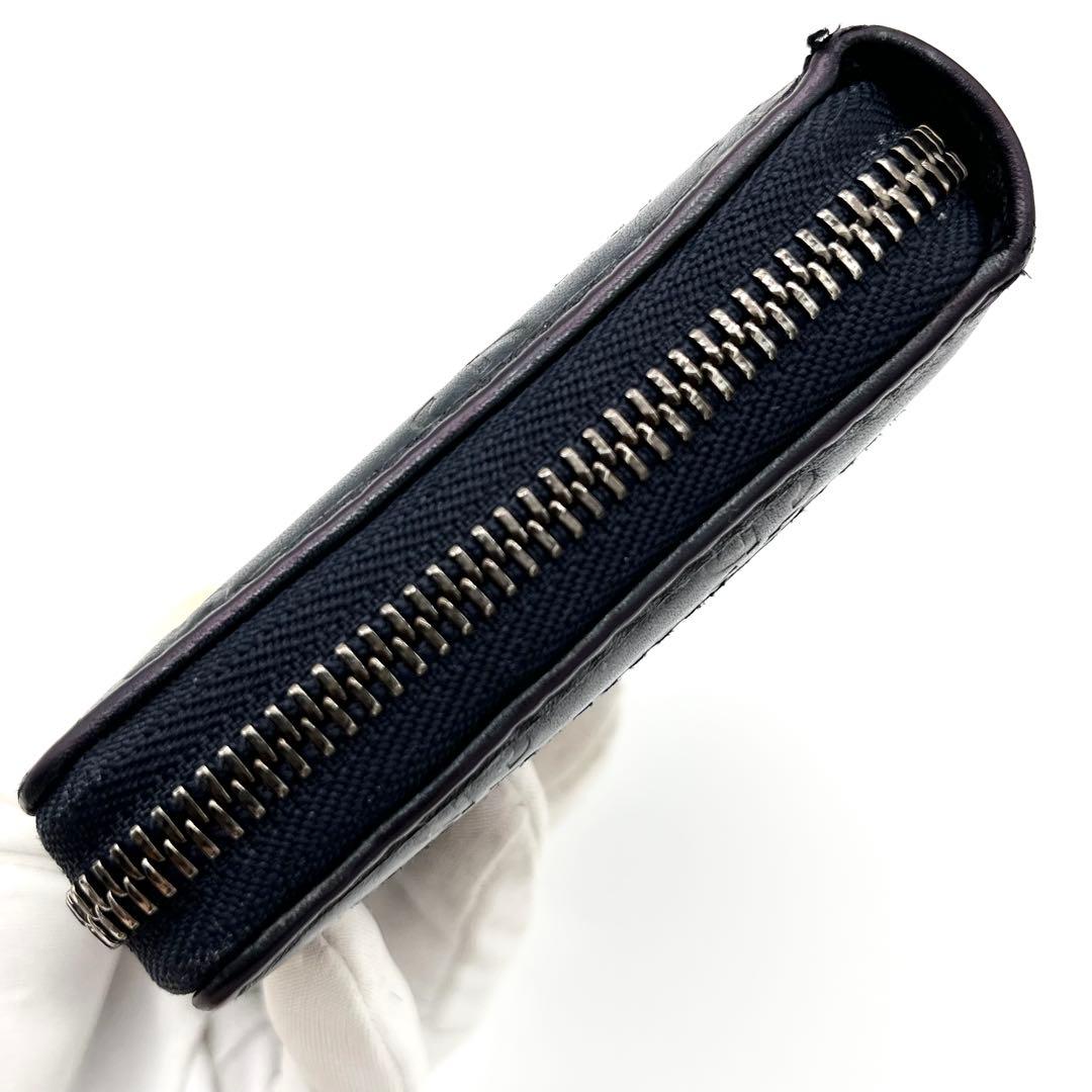 GUCCI ラウンドファスナー　シェリーライン　グッチシマ　ダークネイビー