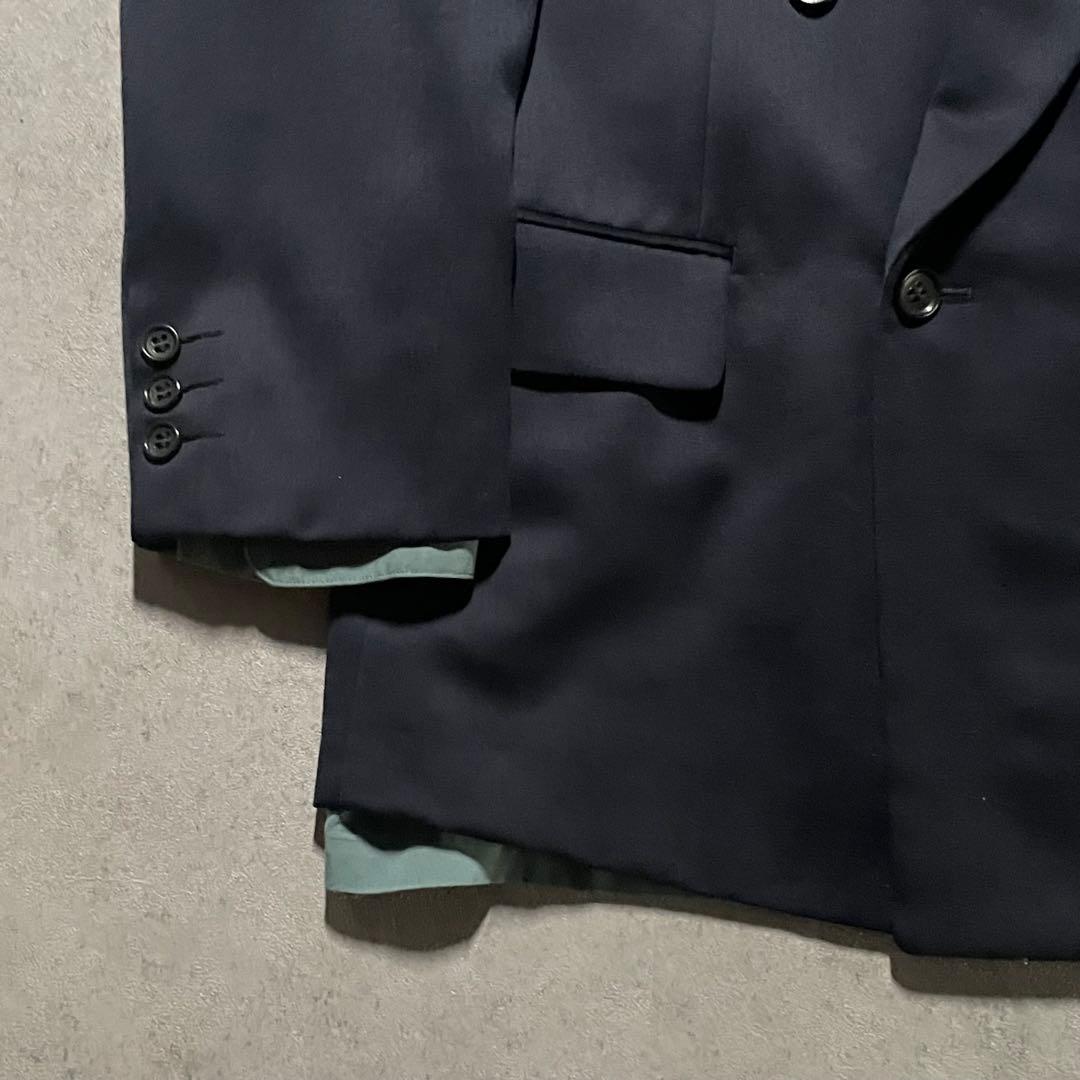 特注【vintage】セットアップ ダブルスーツ カジュアル　光沢　ネイビー